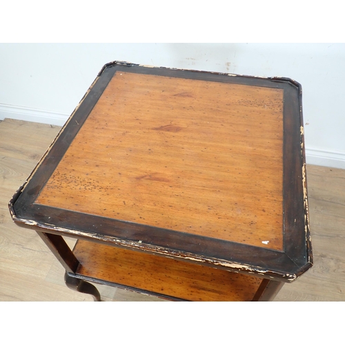 295 - A 19th Century mahogany D-shaped Side Table and a Theodore Alexander two tier Lamp Table