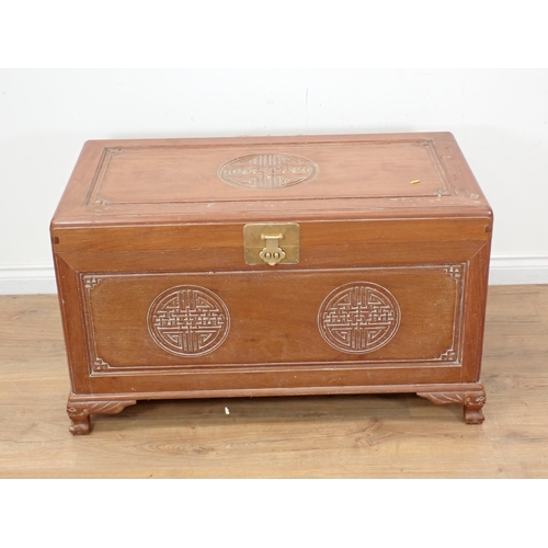 297 - A Chinese camphorwood Blanket Chest 3ft 4in W x 2ft H