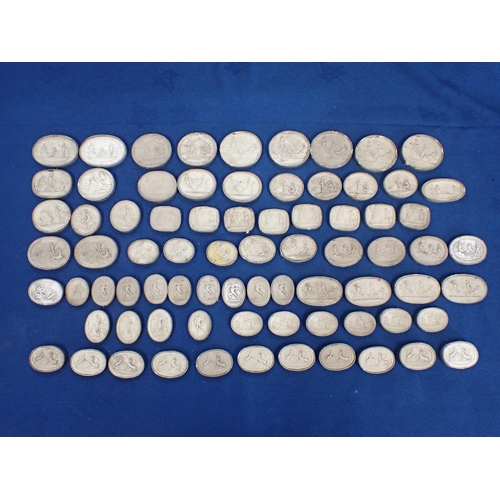 3 - A collection of Grand Tour style plaster Intaglios, approx 75 pieces, many A/F