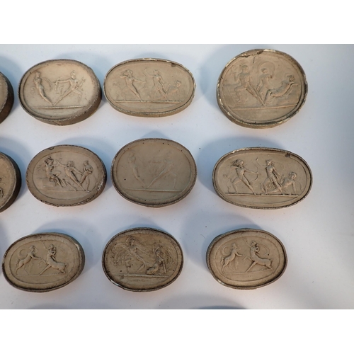 3 - A collection of Grand Tour style plaster Intaglios, approx 75 pieces, many A/F