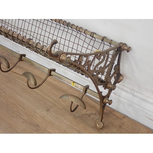 310 - A brass railway Luggage Rack 28in W x 11in H