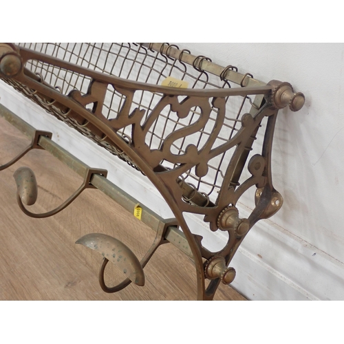 310 - A brass railway Luggage Rack 28in W x 11in H