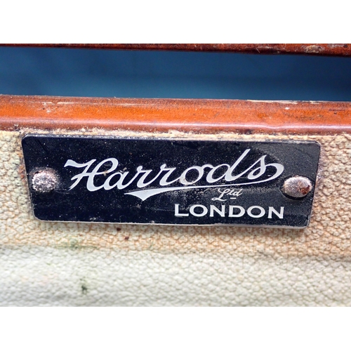 315 - A Harrods leather Picnic Hamper, a Brexton picnic drinks Case and an encrusted Table Lamp, failed PA... 