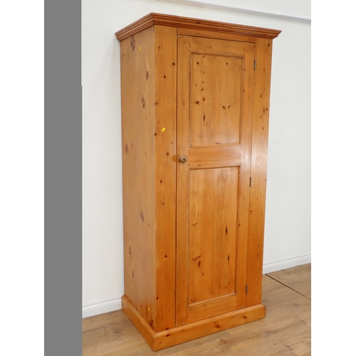 320 - A pine single door Cupboard 6ft 7in H x 3ft W