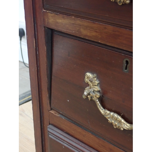 327 - A Victorian mahogany Dressing Chest fitted nine drawers and two cupboard doors 5ft 10in H x 4ft 4in ... 