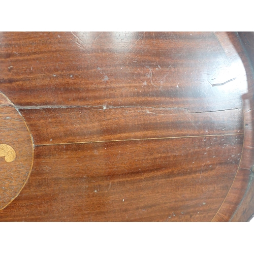 34 - An Edwardian mahogany and inlaid oval Tray A/F 2ft 6in W