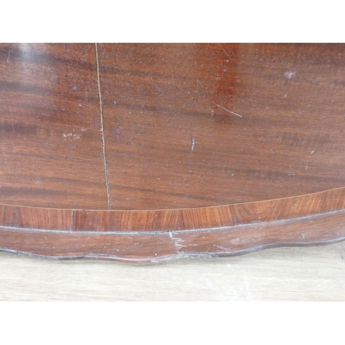 34 - An Edwardian mahogany and inlaid oval Tray A/F 2ft 6in W