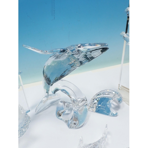 359 - A boxed Swarovski glass figure of a Whale, another Figure of Fish and a damaged Figure of Fish