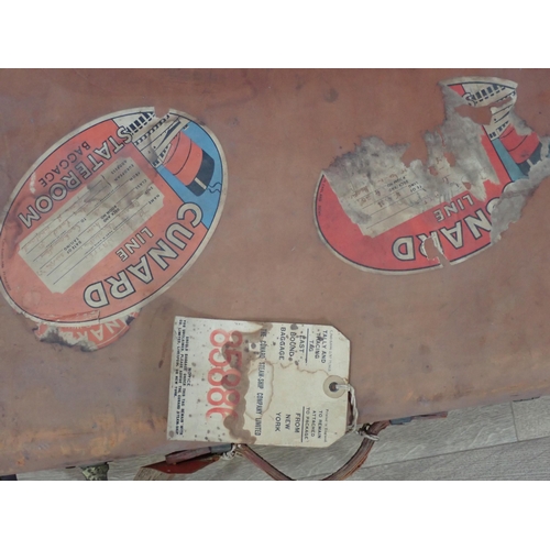 41 - Two old Luggage Cases with Cunard Lines labels