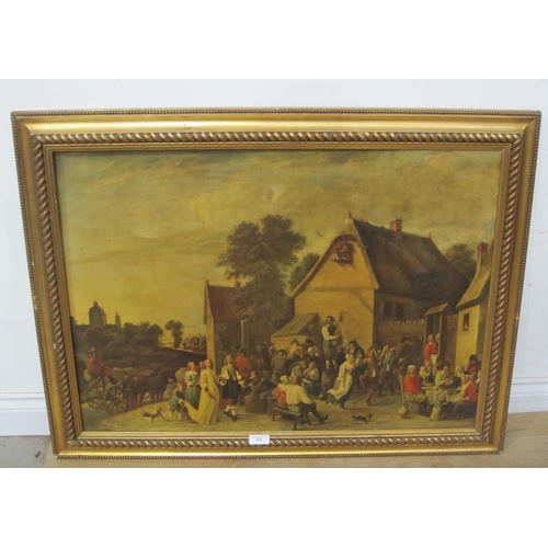 430 - AFTER DAVID TENIERS. A Kermesse, colour reproduction, 26 x 36in a/f