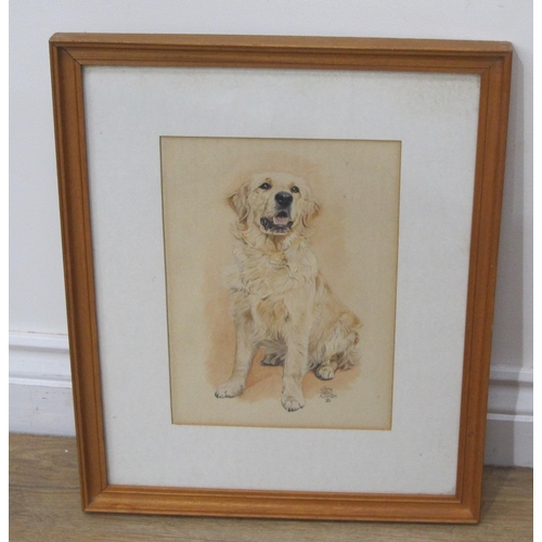 435 - GARY STINTON. A Labrador, signed and dated 86, watercolour, 10 x 7in; a watercolour by Gerald Delane... 