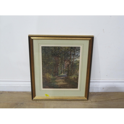 436 - G.E. WRIGHT. A Forest Path, signed, watercolour, 11½ x 9in; a watercolour sketch by another hand dep... 