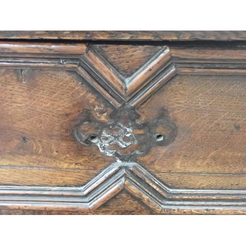 59 - An 18th Century moulded oak Chest fitted four long drawers on bracket feet 3ft 2in W x 3ft H