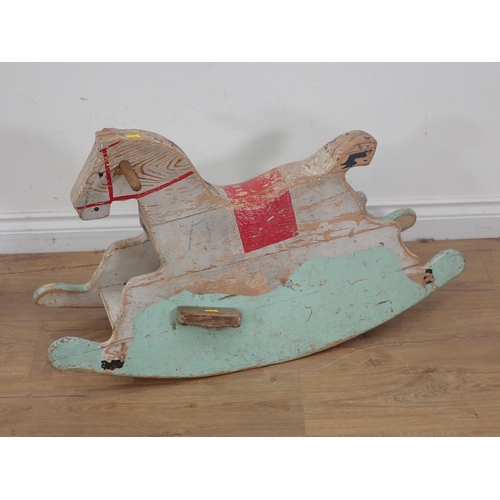 6 - A painted pine Rocking Horse 33in x 19in