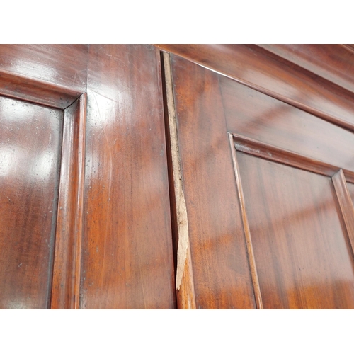 624 - A Victorian mahogany Linen Press fitted pair of cupboard doors above base fitted two short and two l... 