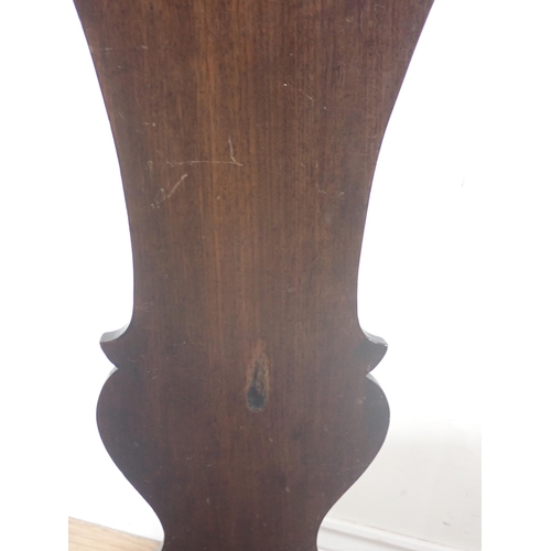 83 - A pair of Georgian mahogany splat back Chairs with blue drop in seats