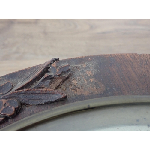 84 - A Victorian oak cased Wall Clock with fusee movement 22in