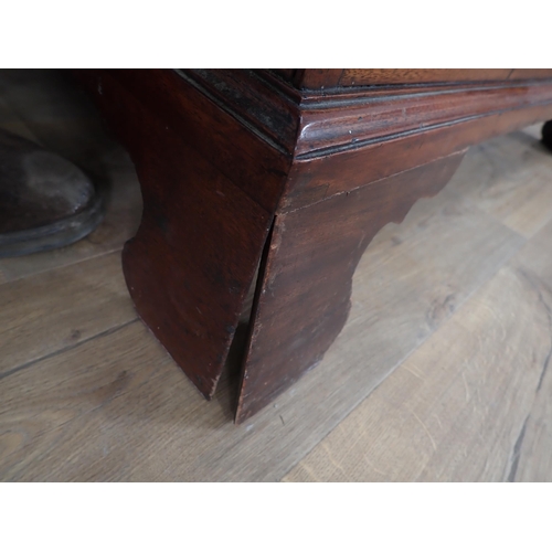 90 - A 19th Century mahogany and inlaid Bureau with fitted interior over four graduated drawers mounted o... 