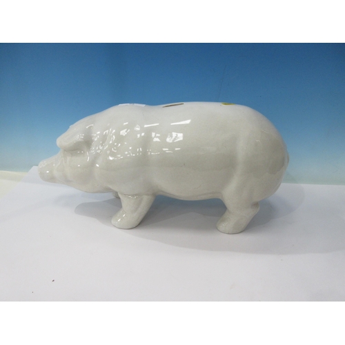 99 - A large white pottery Pig Money Box, 20in