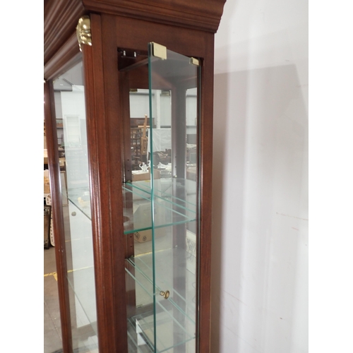 210 - A modern mahogany cased Display Cabinet with glass adjustable shelves 6ft4in H x 2ft 4in W