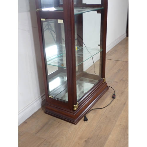 210 - A modern mahogany cased Display Cabinet with glass adjustable shelves 6ft4in H x 2ft 4in W