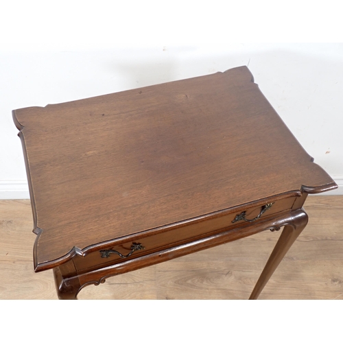 309A - A mahogany Side Table fitted single drawer on pad feet and a walnut Magazine Rack