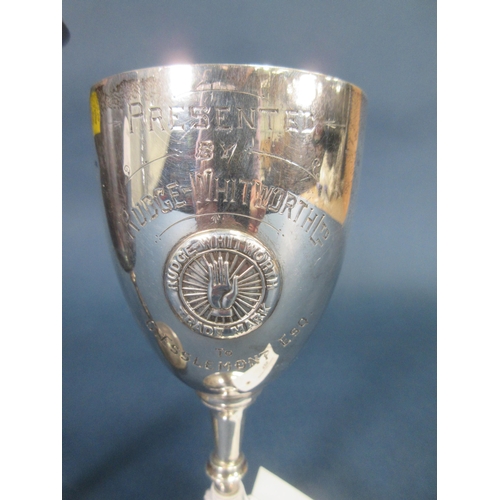 129 - A George V silver Motoring Trophy, Chester 1919, and a silver Goblet, Birmingham 1972