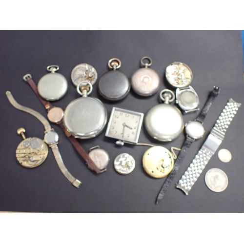 173 - A collection of Pocket and Wristwatches, Watch Movements, Stop Watch etc