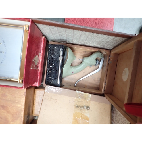 197 - A metal Cabinet and a Luggage Case of Watchmaker's Parts