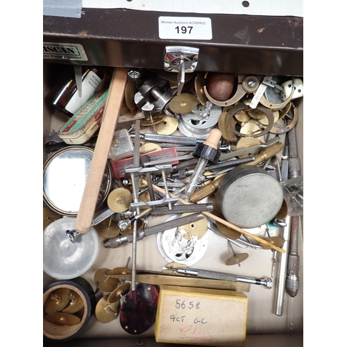 197 - A metal Cabinet and a Luggage Case of Watchmaker's Parts