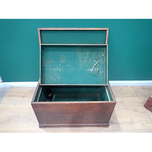 244 - A 19th Century teak  or padouk Silver Chest with fitted interior 3ft 2in W x 2ft 1in H