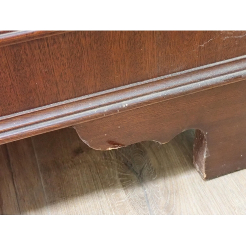 298 - A mahogany veneered Pedestal Desk with brown leather inset top 4ft 1in W x 2ft 6in H