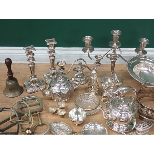 337 - Two boxes of Silver Plate including Tea Pot, Spirit Kettle, Candelabra, etc.