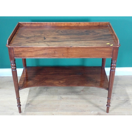 339 - A good quality 19th Century mahogany Washstand with gallery back mounted on turned supports united b... 