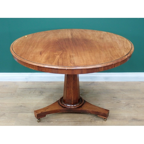 347 - A 19th Century mahogany circular Breakfast Table on concave platform base 3ft 5in H x 2ft 3in H