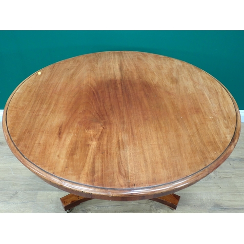 347 - A 19th Century mahogany circular Breakfast Table on concave platform base 3ft 5in H x 2ft 3in H