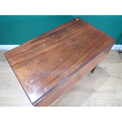 355 - A 19th Century mahogany Pembroke Table fitted end drawers mounted on square cut tapering supports 3f... 