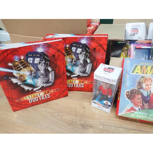 370 - Three boxes of Dr Who, Star Trek and the Big Bang Theory and other collectable items