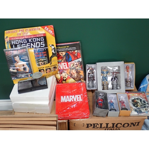 373 - A quantity of boxed diecast Models, boxed Marvel Collector's Figures, John Wayne DVDs, etc.