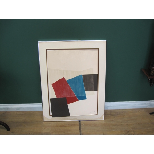 399A - CONTINENTAL SCHOOL, TWENTIETH CENTURY. Abstract, indistinctly inscribed and signed '88, pastel and c... 