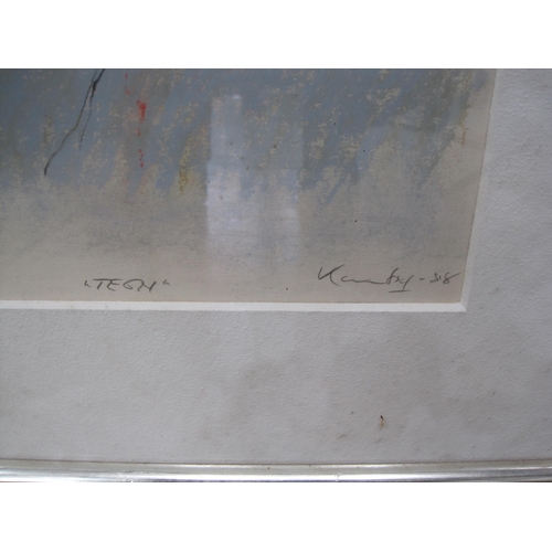 399A - CONTINENTAL SCHOOL, TWENTIETH CENTURY. Abstract, indistinctly inscribed and signed '88, pastel and c... 