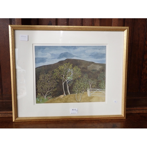 415 - JOHN NAPPER. View of Clee Hill , The Fisherman (no.13), signed with monogram and dated 1993, waterco... 