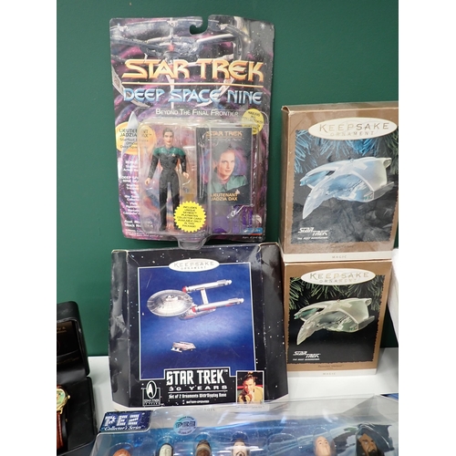 54 - Boxed Star Trek Anniversary Dispensers, Plate, Watch, Deep Space Nine Figures, etc.