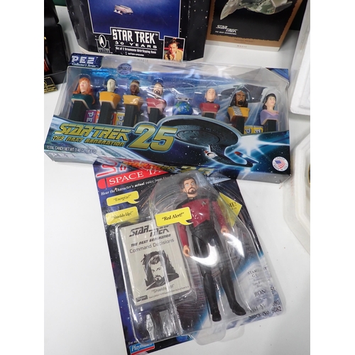 54 - Boxed Star Trek Anniversary Dispensers, Plate, Watch, Deep Space Nine Figures, etc.