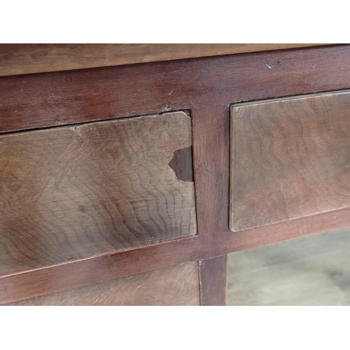 576 - A Victorian mahogany Washstand with later marble top fitted five frieze drawers on turned supports, ... 