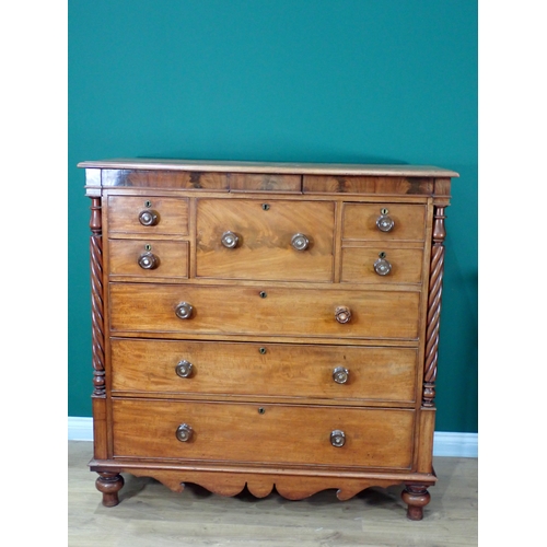 594 - A Victorian Scottish mahogany Chest fitted secret drawer, two shallow short drawers, two deep drawer... 