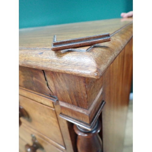 594 - A Victorian Scottish mahogany Chest fitted secret drawer, two shallow short drawers, two deep drawer... 