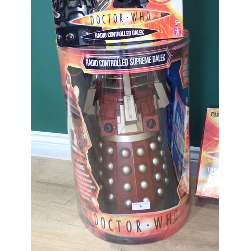 6 - Two boxed Doctor Who radio controlled Daleks, a boxed Smartsafe Tardis and a Doctor Who interactive ... 