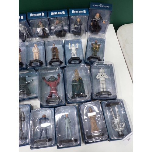 63 - A large quantity of Dr Who Collector's Figures, all boxed