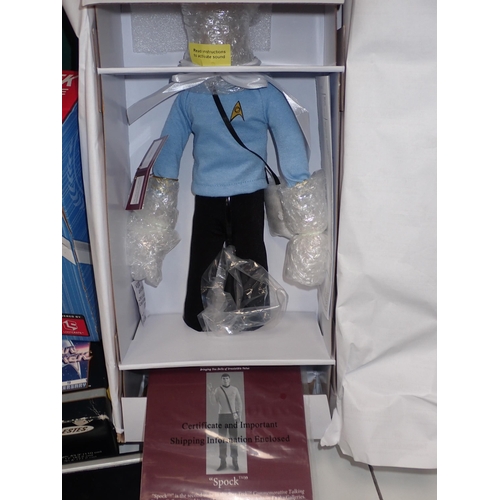 64 - Various Star Trek, Captain Kirk, Commander Spock, LT Commander Worf Figures, Star Ship Enterprise an... 